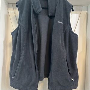 Columbia Black Fleece Jacket with Blue Accent